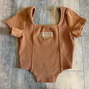 Ragged Jeans Crop Top